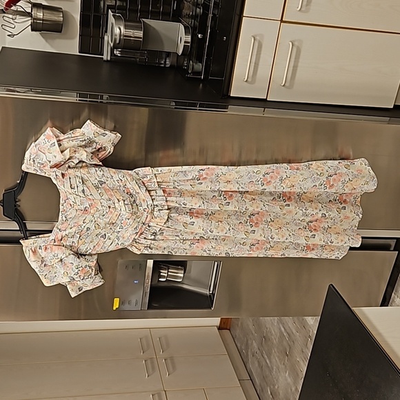 💕LAURA ASHLEY x BATSHEVA💕 Eden Dress ~ Quartet Cream Floral Print 2 NWOT - Picture 12 of 16